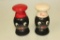 Vintage Black Americana Chef Heads Salt & Pepper Shakers Mammy & Peppy. 4.5