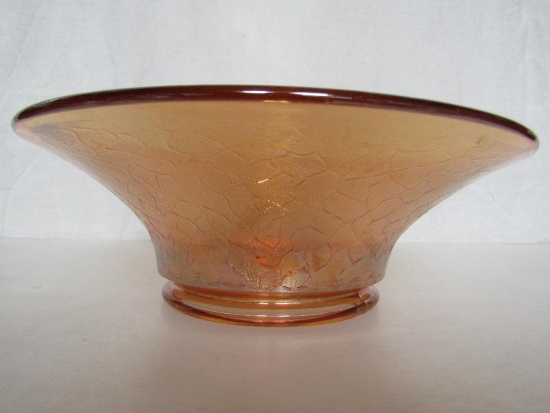 Vintage Carnival Glass Marigold Luster Serving Bowl. 3"H x 10". Appears to be in excellent condition