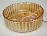 Vintage Carnival Glass Peach Luster Sawtooth Rim Bowl 1.5