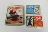 Vintage Old Maid Card Games by Whitman and All-Fair. 3 Pc Lot.