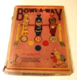 Vintage Gluck Mfg Co Bowl-A-Way Game In Original Box. Missing One Foot Piece.