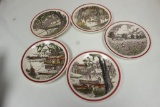 1940s Vernon Kilns Bits Of The Old South Collector Plates 8.5