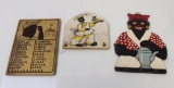 Vintage Black Americana Wall Plaques. 3 Pc Lot. Grocery Board, Chef Pot/Key Holder, Mammy Wall Art.