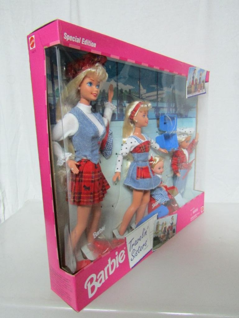 Barbie Doll Gift Set. 1995 Travelin' Sisters w/Barbie, Skipper 