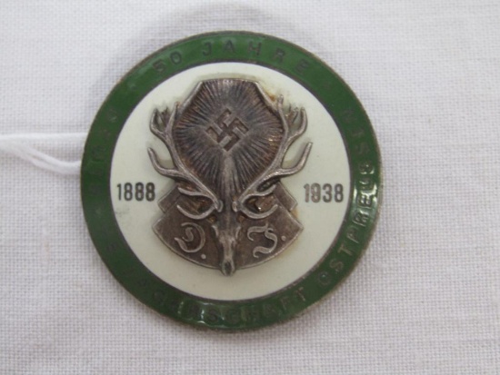 German World War II 1888-1938 50 Year Hunting Association Badge.