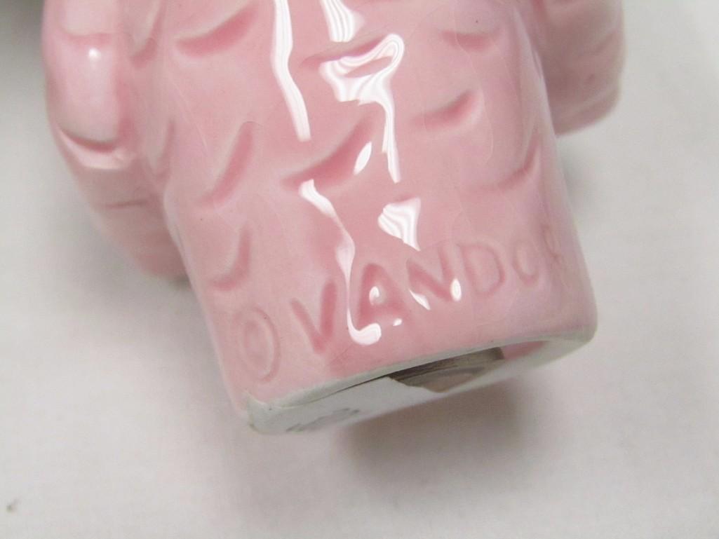 1995 Pelzman Designs Pink Poodle Driving Green Car Salt Pepper 1995 Pelzman Designs Pink Poodle