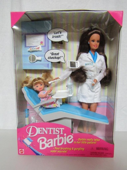 Barbie Doll Gift Set. 1997 Dentist Barbie w/Barbie and Her Little Patient. New In Box.