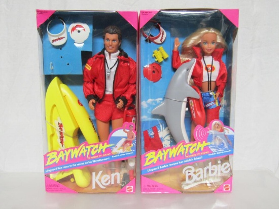 Barbie & Ken Dolls. 1994 Baywatch Barbie and 1994 Baywatch Ken Doll. New In Boxes.