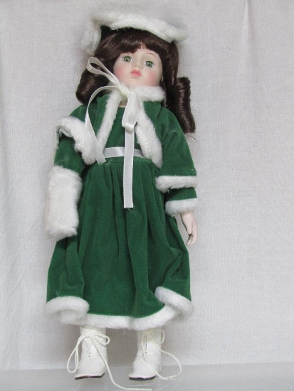 Christmas Around The World 15" Porcelain Collector Doll No. 54-591. New In Box.