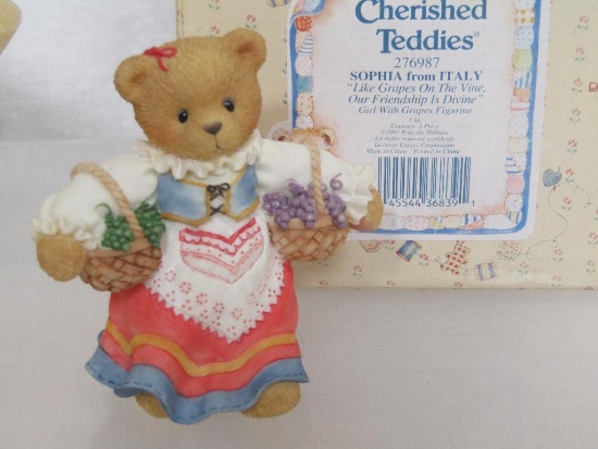 Cherished Teddies Enesco 1997 Figurine 276987. Sophia from Italy Like Grapes On The Vine. NIB.