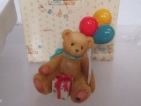 Cherished Teddies Enesco 1996 Figurine 215864 Nina Beary Happy Wishes Event. Girl w/Balloons. NIB.