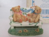 Cherished Teddies Enesco 1996 Figurine CRt240. Two Bears On Bench. New In Box.