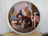Norman Rockwell Art Plate. The Cooking Lesson. 1982 Ltd Edition Mother's Day Plate. Knowles w/COA.