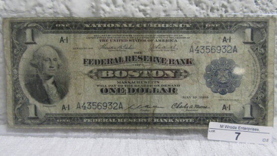 1914 $1.00  National Currency Federal Reserve Bank Boston MA