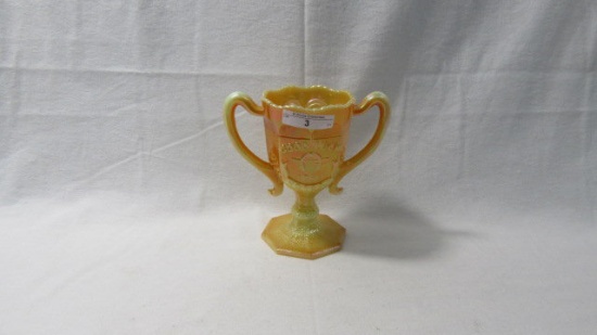 HOACGA marigold milk glass loving cup