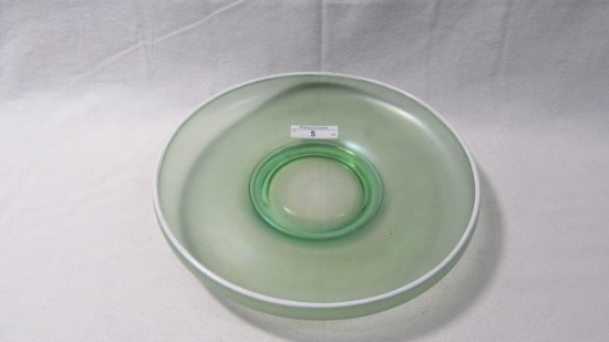 Stretch Glass 10" bowl w/ white rim