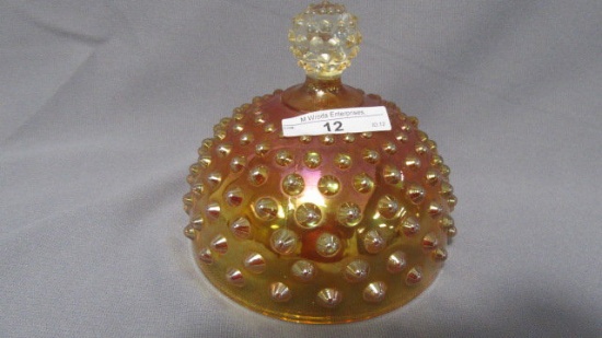 Millersburg mari. Carnival Glass Hobnail butter Lid.  Very rare part!!!