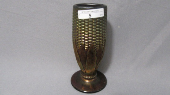 Nwood purple Carnival Glass Corn vase
