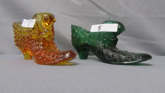 Fenton Shoes-  dark blue & Spring green