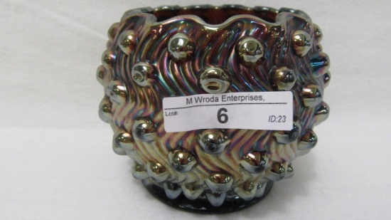 Mburg purple Hobnail Swirl rose bowl