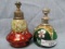 2 Victorian hand enameled perfume bottles