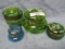 4 victorian hand enameled hinged boxes