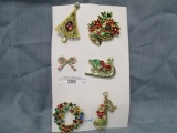card of 6 brooches as shown