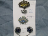Card of victorian brooches incl. Austrian as shown