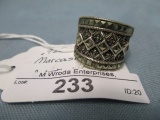 .925 silver Marcasite ring, artist signed