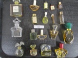 Tray of assorted miniature perfume bottles as shown