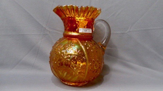 Fenton pumpkin marigold Bouquet water pitcher. BY FARRRRRR the darkest one