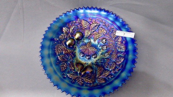 Nwood 9" elec blue Stippled 3 Fruits plate. OMG! Might be one of the best w