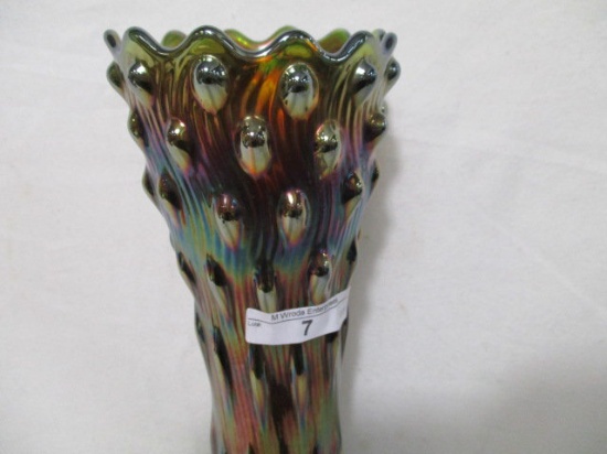 Millersburg 10" purple Hobnail Swirl vase