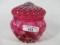 Fenton cranberry opal covered box
