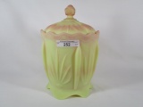 Fenton burmese Cactus biscuit jar