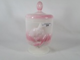 Fenton rosalene Chessie Cat covered box