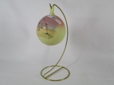 Fenton burmese hand painted ornament