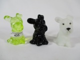 Fenton hand painted-3 scotty dogs