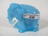 Fenton blue slag elephant