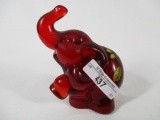 Fenton hand painted red elephant