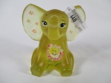 Fenton satin topaz hand painted elephant