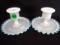 Fenton Aqua Crest Flat Candlesticks pair