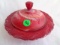 Imperial Red Slag Satin Butter Dish