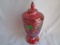 Fenton Red Carnival Dancing Ladies Urn