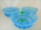 Fenton Blue Opal Hobnail berry bowls set of 3