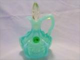 Fenton Aqua Opal Irid. Cactus Cruet