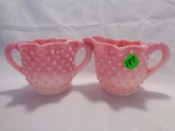 Fenton Rosalene Hobnail FAGCA Cream and Sugar