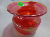Gibson Red Carnival Crackle Glass 3 1/2 