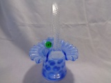 Fenton Blue Opal Coin Dot 7 1/2