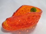 Fenton Orange Daisy and Button Bootie